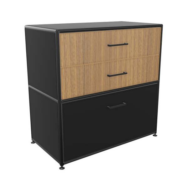 Bosse Regal Black Edition Höhe 2 OH Breite 80 cm in Funier mit Schüben
