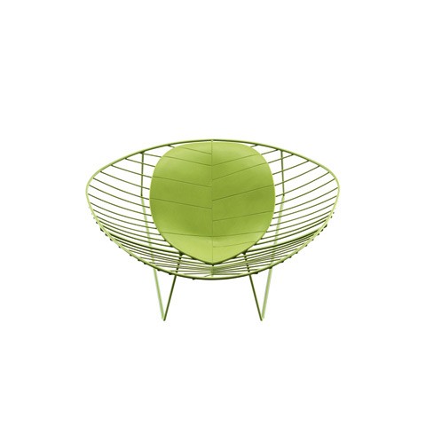 Arper Leaf 1803 Loungesessel grün mit Kissen Polyurethan