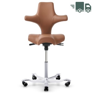 HAG Capisco 8106 - Leder Paloma Soft 5429 natur - Gestell silber - hohe Gasfeder  HAG Capisco 8106 - Leder Paloma Soft 5429 natur - Gestell silber - hohe Gasfeder