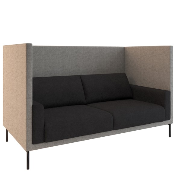 W. Schillig Impériale 2-Sitzer Sofa Akustiksofa mit Rückwänden 195 cm - Farbe Black and White