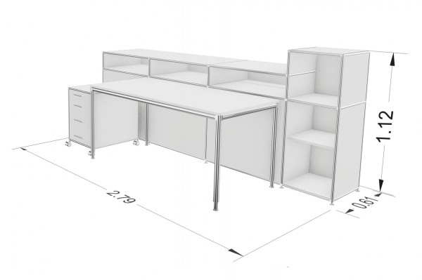 Bosse Modul Space Empfangstheke 4 Bemaßung