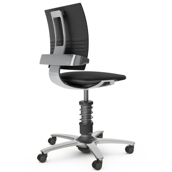 Aeris 3Dee Bürostuhl Wollmischung Echtleder schwarz Standard-Feder - Gestell/Feder hochglanz