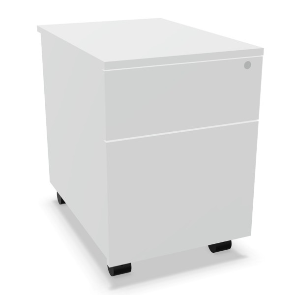 mdd Rollcontainer grifflos - mit Hängeregisterauszug - Aluminium