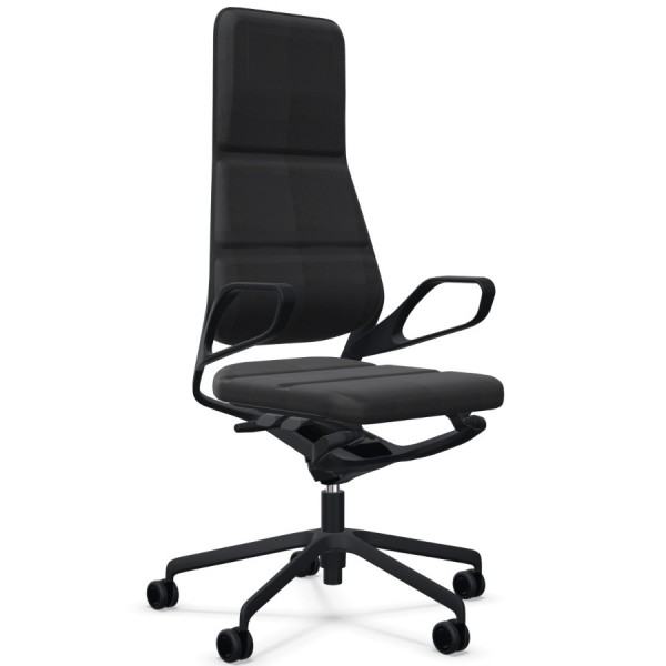 König + Neurath AURAY Konferenzstuhl High Back Leder komplett schwarz