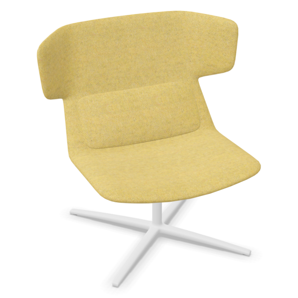 LD Seating Ohrendrehsessel FLEXI Gestell weiß pulverbeschichtet in gelb