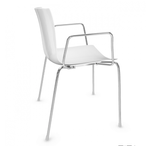 Arper Catifa 46 0251 einfarbig weiss mit Armlehnen