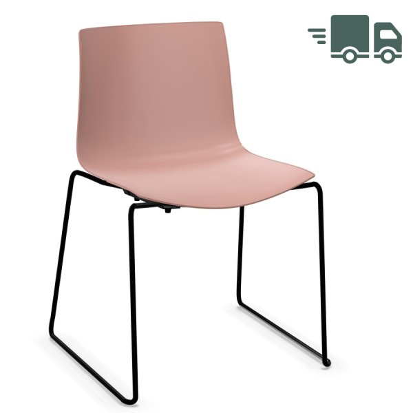 Arper CATIFA 46 0278 rosa einfarbig Kufenstuhl - schnell geliefert