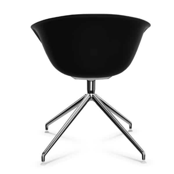 Arper DUNA 02 schwarz Schale Gestell Aluminium glänzend Perspektive hinten