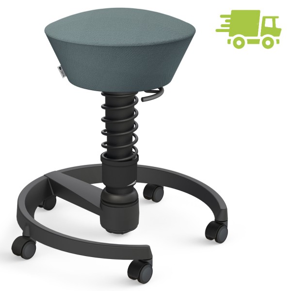 Aeris Swopper Select Wolle blaugrau - Rollen - Gestell schwarz - Standardfeder