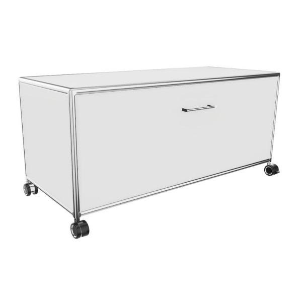 Bosse TV-Board 1 OH Breite 100 cm in Melamin Weiß mit Klappe