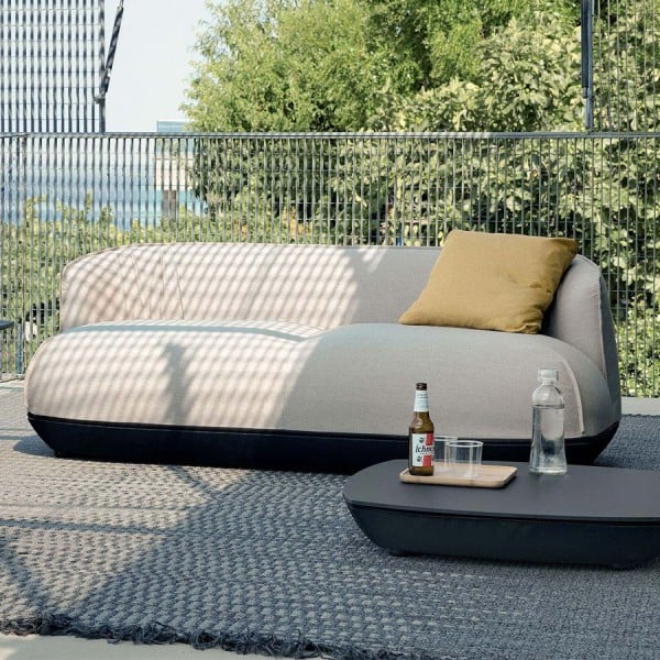 Kristalia Brioni Outdoor Lounge Sofa 3-Sitzer, Stoff Heritage Papyrus
