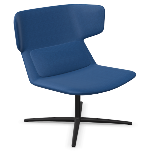 LD Seating Ohrendrehsessel FLEXI Gestell schwarz pulverbeschichtet in blau