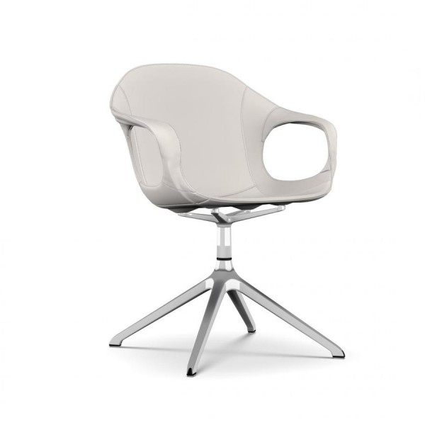 Kristalia Elephant Drehstuhl Leder weiss C12
