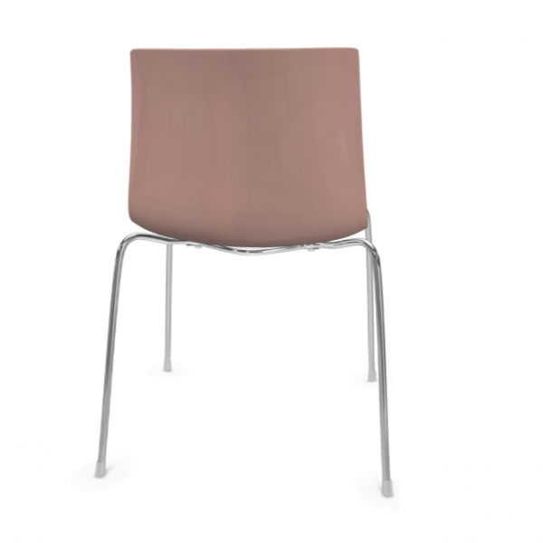 arper catifa 46 0251 rosa-weiß Gestell chrom - Rückansicht