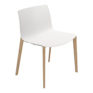 Arper CATIFA 53 2084 Stuhl Schale einfarbig weiß - Vierfußgestell Eiche natur Arper CATIFA 53 2084 Stuhl Schale einfarbig weiß - Vierfußgestell Eiche natur