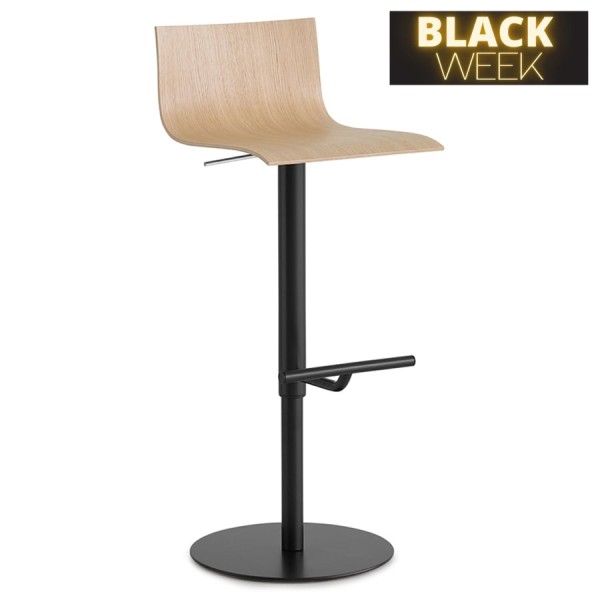 lapalma THIN Barhocker | Gestell schwarz | Sitzfläche Eiche gebleicht günstig online kaufen