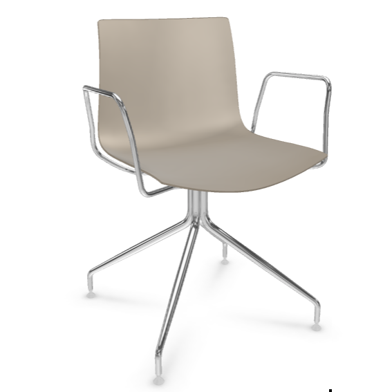arper catifa 46 0278 einfarbig rauchgrau mit Armlehnen
