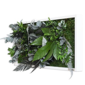 Pflanzenbild im Dschungeldesign 57x27cm | Vollholz Rahmen weiß Pflanzenbild im Dschungeldesign 57x27cm | Vollholz Rahmen weiß