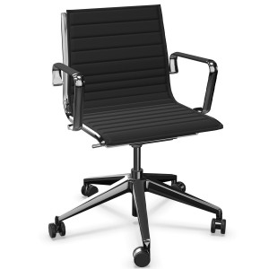 LD Seating Fly 711 Bürostuhl Leder schwarz - Fußkreuz Alu poliert LD Seating Fly 711 Bürostuhl Leder schwarz - Fußkreuz Alu poliert