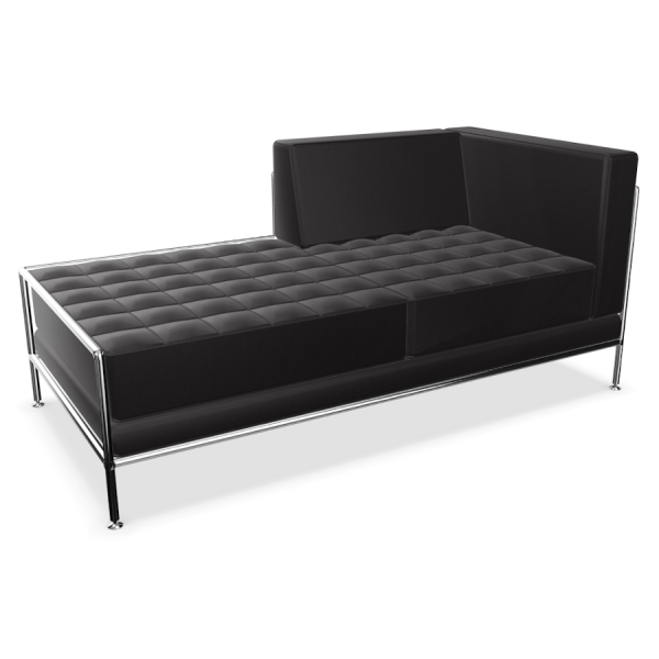 Bosse Modul Space haiselongue mit rechter Armlehne in Leder Schwarz