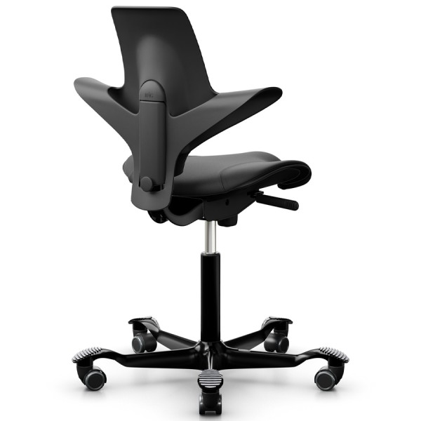 HAG CAPISCO PULS 8020 Sitzfläche Leder schwarz - Sitzschale u. Gestell schwarz