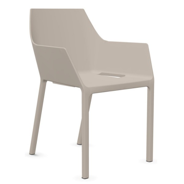 Kristalia MEM Stuhl mit Armlehnen - Farbe beige