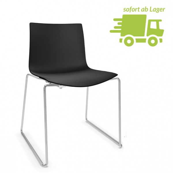 Arper CATIFA 46 0278 schwarz einfarbig Kufenstuhl - schnell geliefert