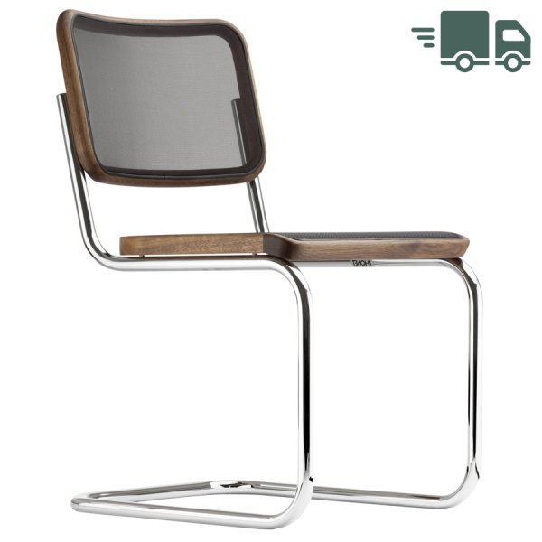 THONET S 32 N | Pure Materials Nussbaum mit Netzbespannung | Stahlrohr-Frei günstig online kaufen