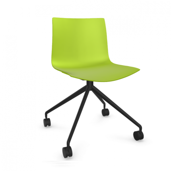Arper Catifa 46 0369 einfarbig grün Gestell schwarz mit Rollen