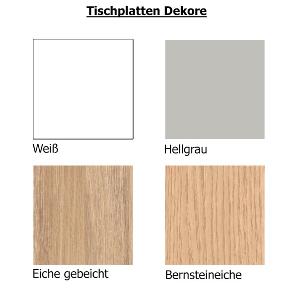 RWH MILANO elektrisch höhenverstellbarer Schreibtisch - Übersicht Tischplatten Dekore