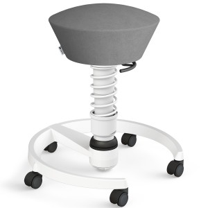 Aeris Swopper Mikrofaser Comfort grau mit Rollen - Gestell weiß - Standardfeder Aeris Swopper Mikrofaser Comfort grau mit Rollen - Gestell weiß - Standardfeder