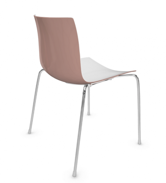 arper catifa 46 0251 bicolor altrosa mit Gestell verchromt