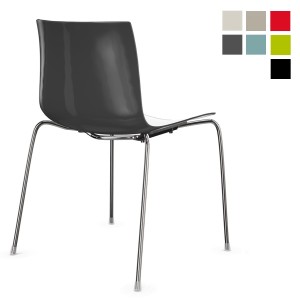 arper catifa 46 0251 bicolor - Schale schwarz/weiß - Gestell verchromt arper catifa 46 0251 bicolor - Schale schwarz/weiß - Gestell verchromt