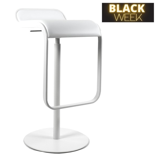 lapalma LEM S80 Barhocker | Ledersitz weiß | Gasfeder weiß | Gestell weiß günstig online kaufen