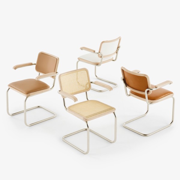 JS. THONET S 64 V NORDIC 04 | Eiche weiß pigmentiert | Stahlrohr-Freischwinger mit Armlehnen JS. THONET NORDIC EDITION - ÜBERSICHT