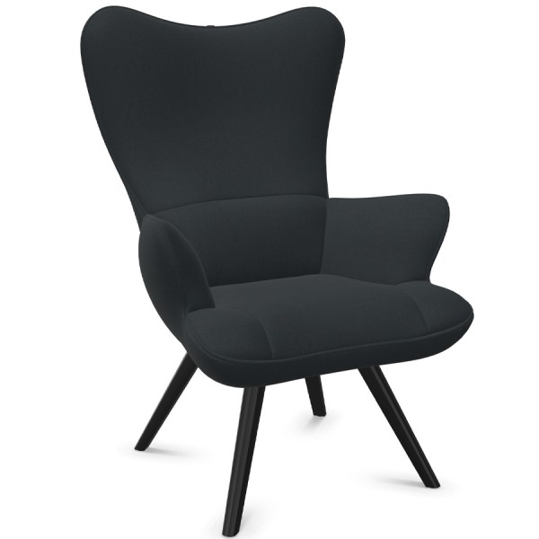 W. Schillig Cozy Sessel mit Holzgestell - Farbe graphite
