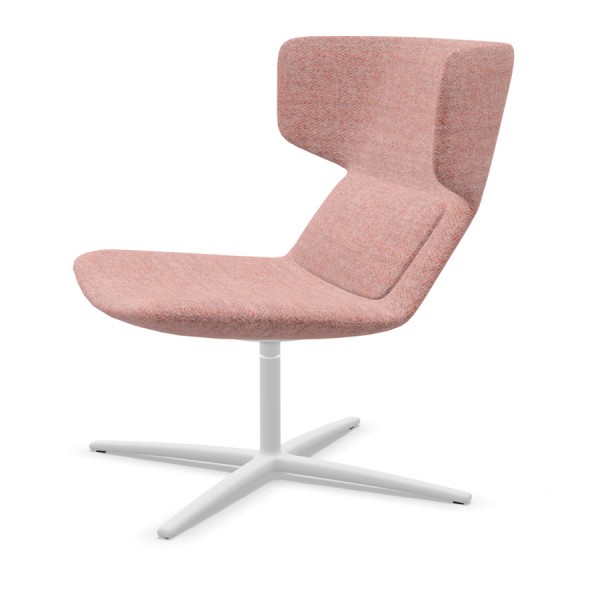 LD Seating Ohrendrehsessel FLEXI Gestell weiß Stoff Synergy lachs