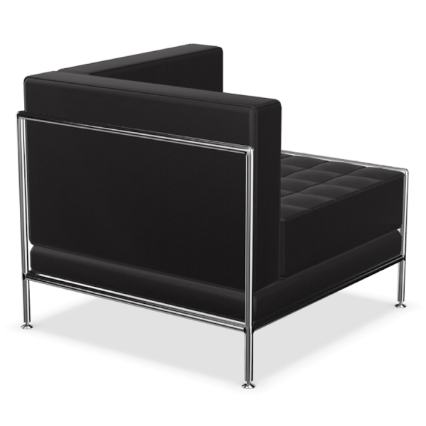Bosse Modul Space Sessel mit linker Armlehne in Leder Schwarz von hinten