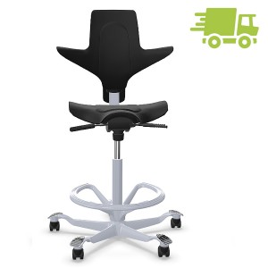 HAG Capisco 8010 Stehhilfe schwarz mit Fußring silber HAG Capisco 8010 Stehhilfe schwarz mit Fußring silber