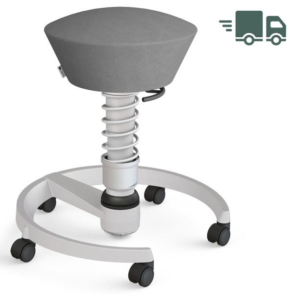 Aeris Swopper Mikrofaser Comfort grau mit Rollen - Gestell hellgrau - Standardfeder
