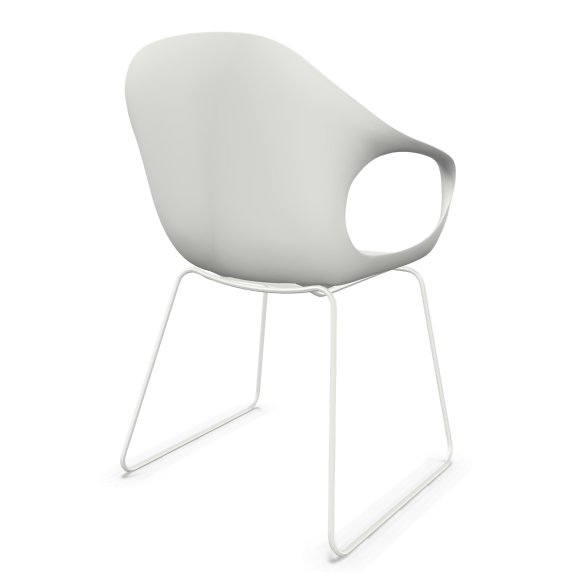 Kristalia ELEPHANT Kufenstuhl weiß | Esszimmerstuhl | Gartenstuhl Kristalia weiß mit Kufengestell weiß