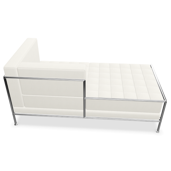Bosse Modul Space haiselongue mit rechter Armlehne in Leder Weiß von hinten