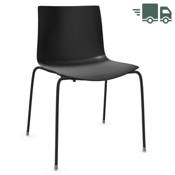 Arper Catifa 46 einfarbig schwarz, Gestell schwarz