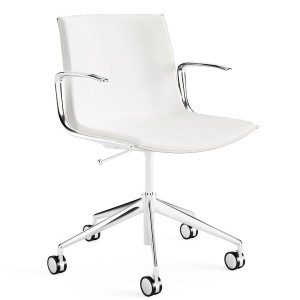 Arper CATIFA Up 6207 Leder Elmo soft weiß mit Gestell Alu glänzend Arper CATIFA Up 6207 Leder Elmo soft weiß mit Gestell Alu glänzend