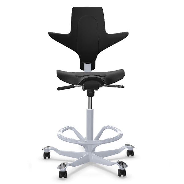 HAG Capisco 8010 Stehhilfe schwarz mit Fußring silber
