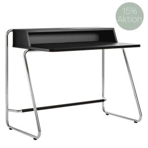 THONET Stahlrohr Schreibtisch S 1200 schwarz Esche offenporig - Gestell verchromt THONET Stahlrohr Schreibtisch S 1200 schwarz Esche offenporig - Gestell verchromt