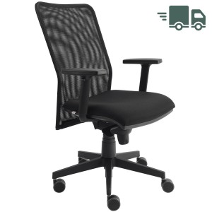 Bürodrehstuhl BEST Netzrücken schwarz mit Armlehnen Bürodrehstuhl BEST Netzrücken schwarz mit Armlehnen