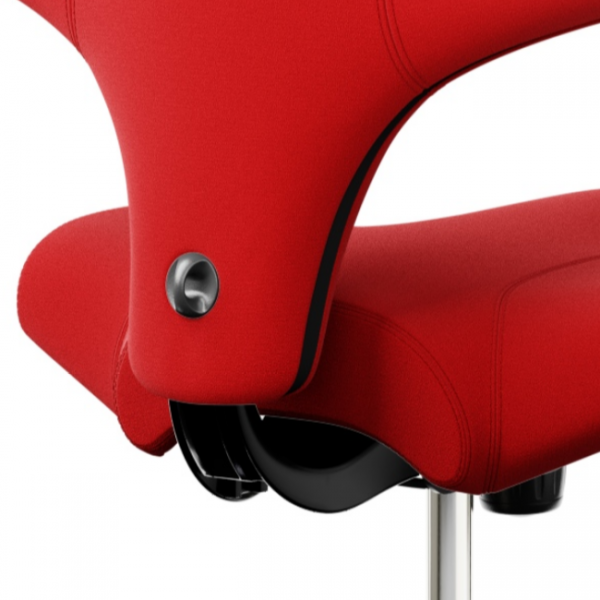 HAG Capisco 8106 Bürostuhl mit Stoff Xtreme rot und Gestell Alu schwarz