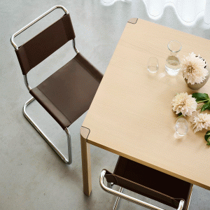 THONET Stahlrohr-Freischwinger S 33 Sitz und Rücken Kernleder schokobrau THONET Stahlrohr-Freischwinger S 33 Sitz und Rücken Kernleder schokobrau