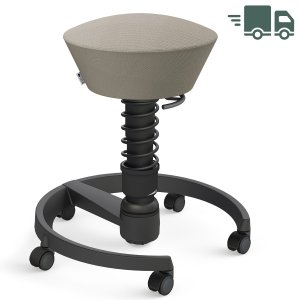 Aeris Swopper Select Wolle steingrau - Rollen - Gestell schwarz - Standardfeder Aeris Swopper Select Wolle steingrau - Rollen - Gestell schwarz - Standardfeder